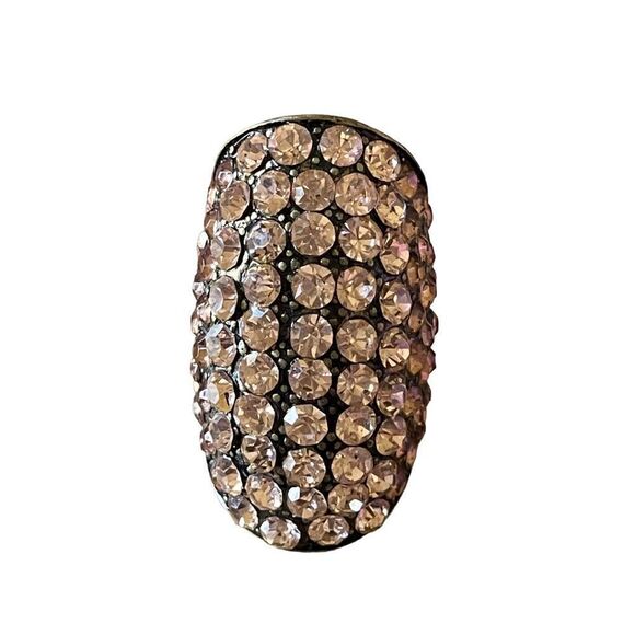NWOT pink salmon rhinestones knuckle ring US size 6 - Picture 3 of 10